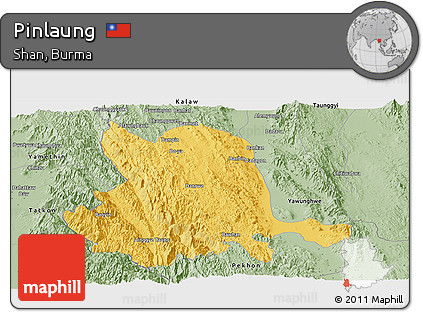 Savanna Style Panoramic Map of Pinlaung