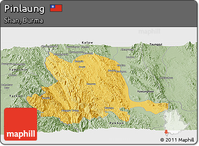 Savanna Style Panoramic Map of Pinlaung