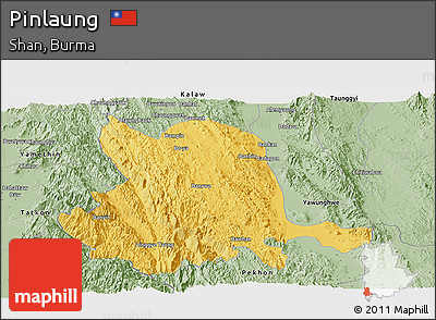 Savanna Style Panoramic Map of Pinlaung