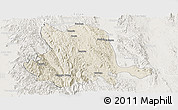 Shaded Relief Panoramic Map of Pinlaung, lighten