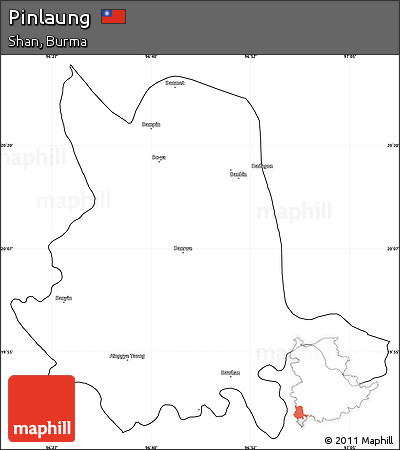 Blank Simple Map of Pinlaung, cropped outside