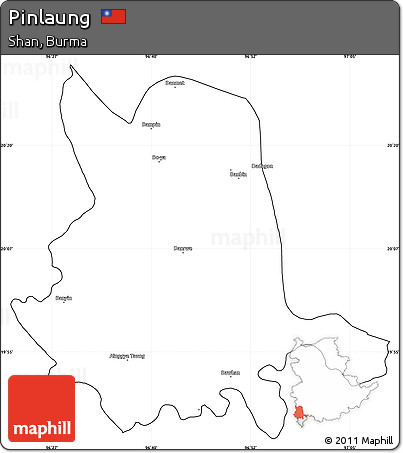 Blank Simple Map of Pinlaung, cropped outside