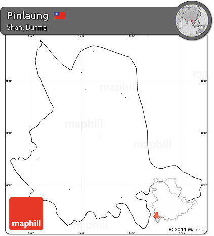 Blank Simple Map of Pinlaung, cropped outside, no labels
