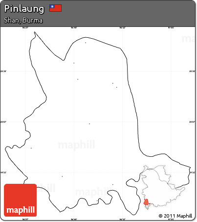 Blank Simple Map of Pinlaung, cropped outside, no labels
