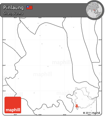Blank Simple Map of Pinlaung, no labels
