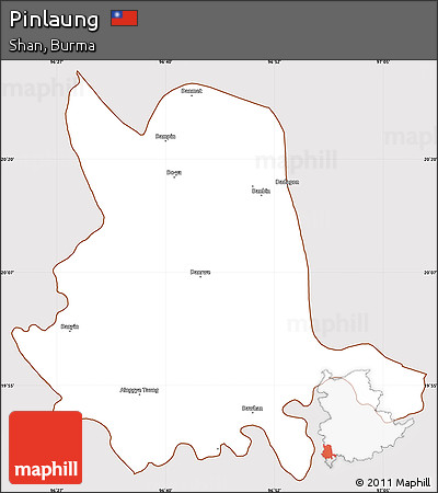 Classic Style Simple Map of Pinlaung, cropped outside
