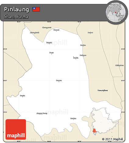 Classic Style Simple Map of Pinlaung