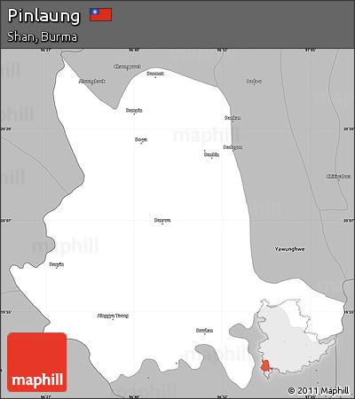 Gray Simple Map of Pinlaung