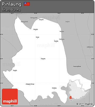 Gray Simple Map of Pinlaung