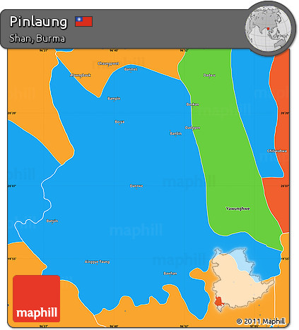Political Simple Map of Pinlaung