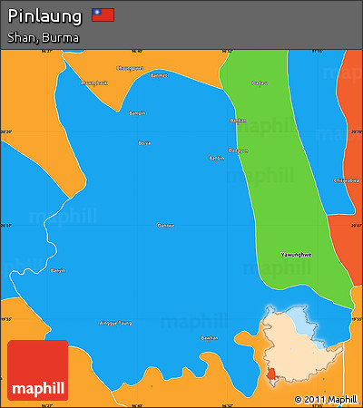 Political Simple Map of Pinlaung