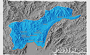 Political 3D Map of Tachilek, desaturated