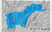 Political 3D Map of Tachilek, lighten, desaturated