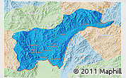 Political 3D Map of Tachilek, lighten