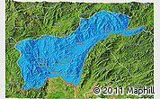 Political 3D Map of Tachilek, satellite outside