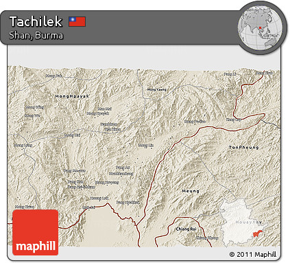 Shaded Relief 3D Map of Tachilek