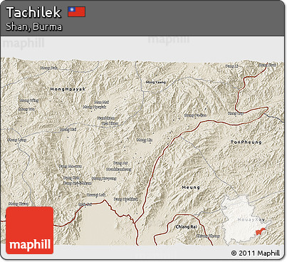 Shaded Relief 3D Map of Tachilek