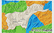 Shaded Relief 3D Map of Tachilek, political outside