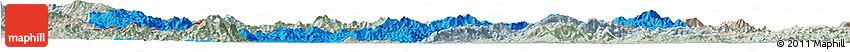 Political Horizon Map of Tachilek, lighten, semi-desaturated