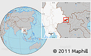 Gray Location Map of Tachilek, highlighted country