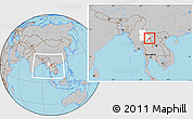 Gray Location Map of Tachilek, highlighted parent region, within the entire country