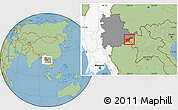 Savanna Style Location Map of Tachilek, highlighted country, highlighted parent region