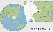 Savanna Style Location Map of Tachilek, highlighted country