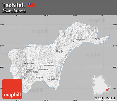 Gray Map of Tachilek, single color outside