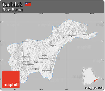 Gray Map of Tachilek, single color outside