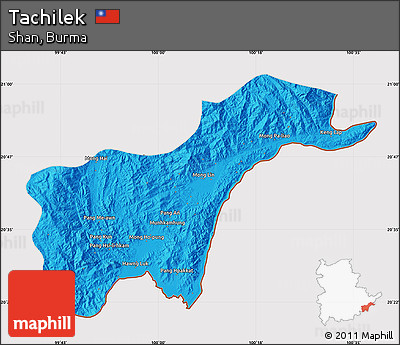Political Map of Tachilek, cropped outside