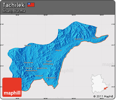 Political Map of Tachilek, cropped outside