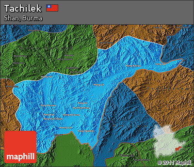Political Map of Tachilek, darken