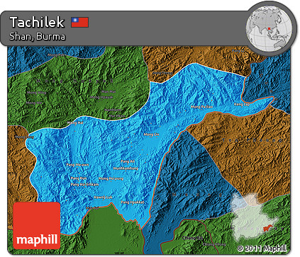 Political Map of Tachilek, darken
