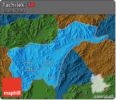 Political Map of Tachilek, darken