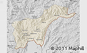 Shaded Relief Map of Tachilek, desaturated