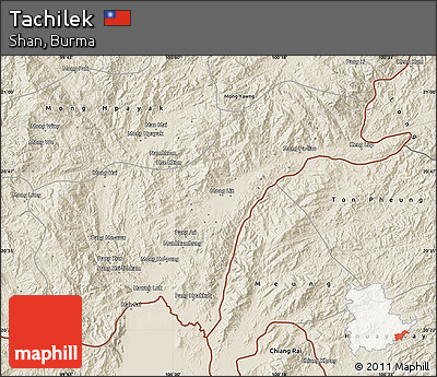 Shaded Relief Map of Tachilek