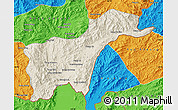 Shaded Relief Map of Tachilek, political outside