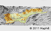 Physical Panoramic Map of Tachilek, desaturated