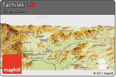 Physical Panoramic Map of Tachilek