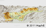 Physical Panoramic Map of Tachilek, lighten, semi-desaturated