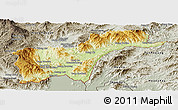 Physical Panoramic Map of Tachilek, semi-desaturated