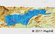 Political Panoramic Map of Tachilek, physical outside