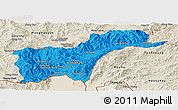 Political Panoramic Map of Tachilek, shaded relief outside