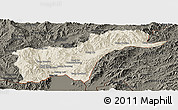 Shaded Relief Panoramic Map of Tachilek, darken