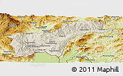 Shaded Relief Panoramic Map of Tachilek, physical outside