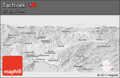 Silver Style Panoramic Map of Tachilek