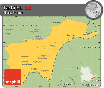 Savanna Style Simple Map of Tachilek