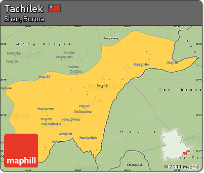 Savanna Style Simple Map of Tachilek