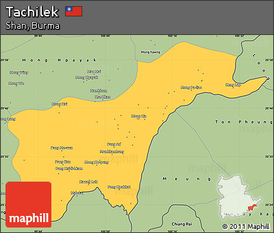 Savanna Style Simple Map of Tachilek