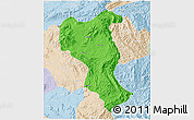 Political 3D Map of Tangyan, lighten